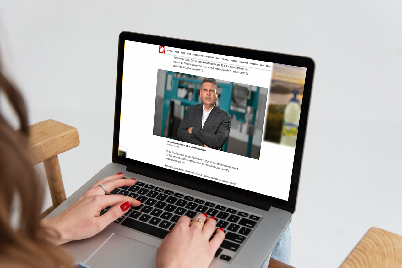 Ebbecke Verfahrenstechnik Online Bericht von Axel Ebbecke in der BILD